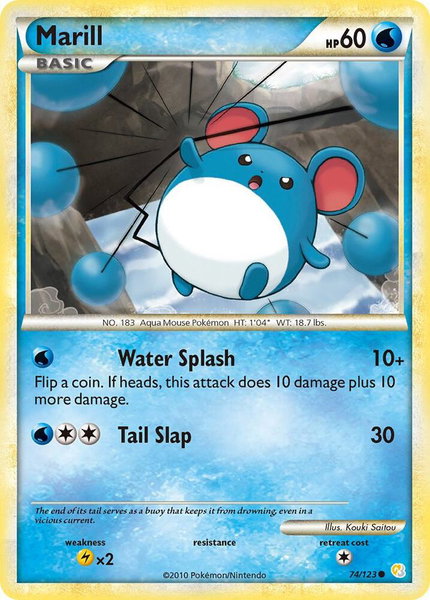 Marill trading card from HeartGold SoulSilver Marill - HeartGold SoulSilver Pokémon trading card