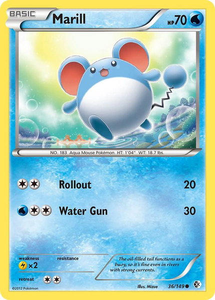 Marill trading card from Boundaries Crossed Marill - Boundaries Crossed Pokémon trading card