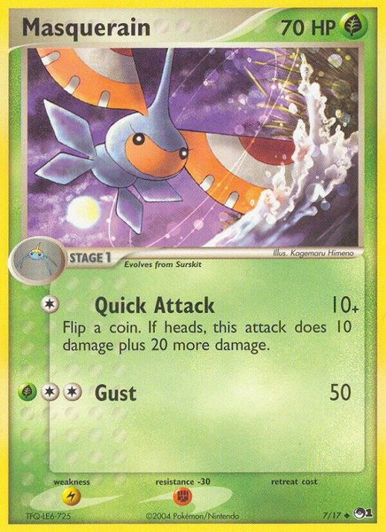 Masquerain trading card from POP Series 1 Masquerain - POP Series 1 Pokémon trading card