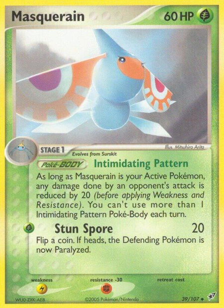 Masquerain trading card from Deoxys Masquerain - Deoxys Pokémon trading card