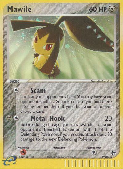 Mawile trading card from Sandstorm Mawile - Sandstorm Pokémon trading card