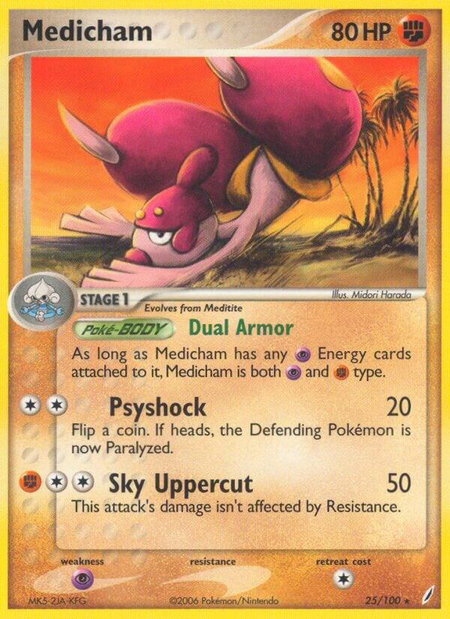 Medicham - Crystal Guardians Pokémon trading card