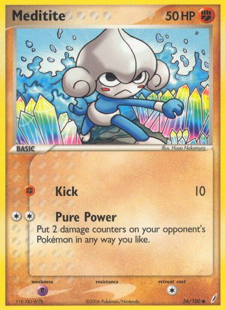 Meditite - Crystal Guardians Pokémon trading card