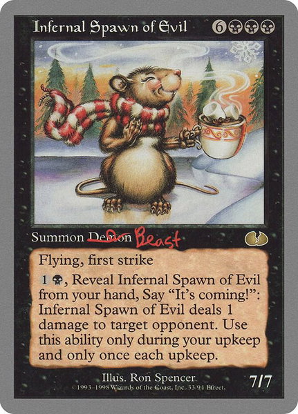 Infernal Spawn of Evil trading card from Unglued Infernal Spawn of Evil - Unglued Magic: The Gathering trading card