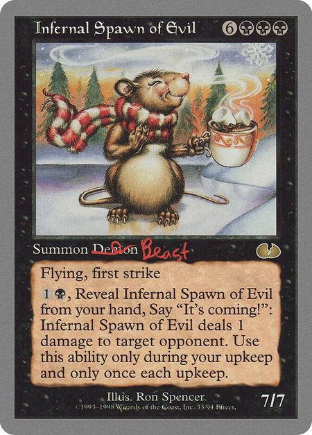 Infernal Spawn of Evil - Unglued Magic: The Gathering trading card