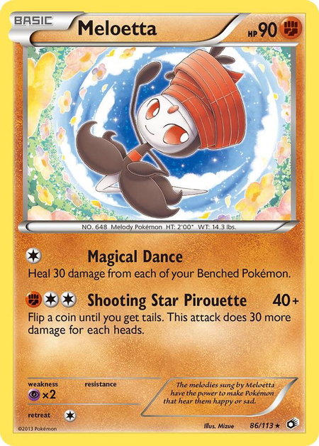 Meloetta (86) trading card from Legendary Treasures Meloetta (86) - Legendary Treasures Pokémon trading card