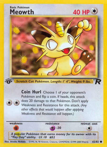 Meowth - Team Rocket Pokémon trading card