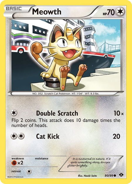 Meowth trading card from Next Destinies Meowth - Next Destinies Pokémon trading card