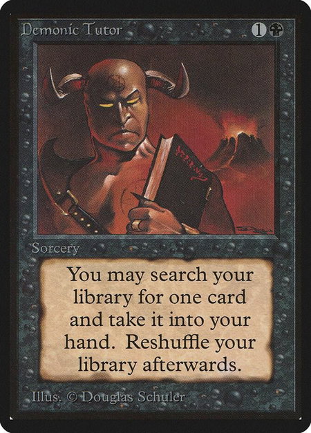 Demonic Tutor - Beta Edition Magic: The Gathering trading card