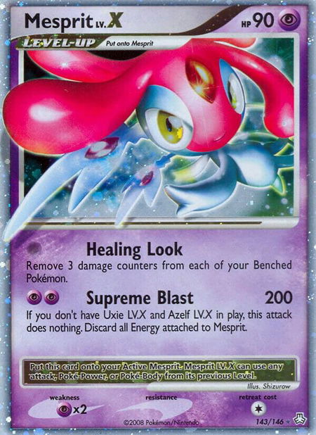 Mesprit LV.X - Legends Awakened Pokémon trading card