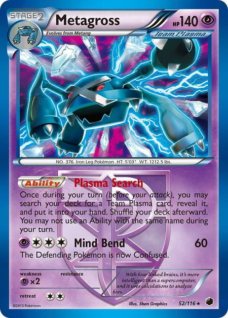 Metagross (Team Plasma) - Plasma Freeze Pokémon trading card