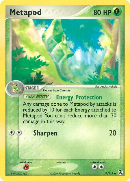 Metapod - FireRed & LeafGreen Pokémon trading card
