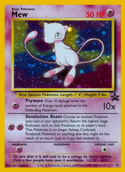 Mew (9) trading card from WoTC Promo Mew (9) - WoTC Promo Pokémon trading card