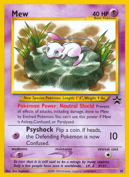 Mew (47) trading card from WoTC Promo Mew (47) - WoTC Promo Pokémon trading card