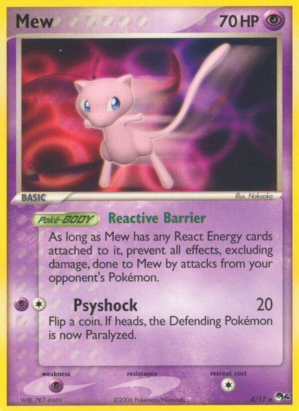 Mew trading card from POP Series 4 Mew - POP Series 4 Pokémon trading card