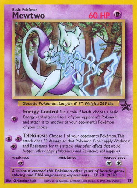 Mewtwo (12) trading card from WoTC Promo Mewtwo (12) - WoTC Promo Pokémon trading card