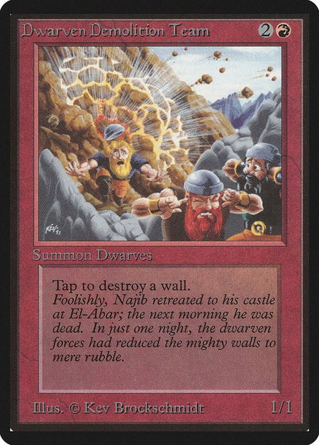 Dwarven Demolition Team - Beta Edition Magic: The Gathering trading card