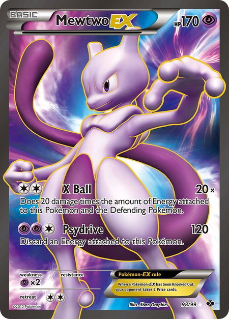 Mewtwo EX (98 Full Art) - Next Destinies Pokémon trading card