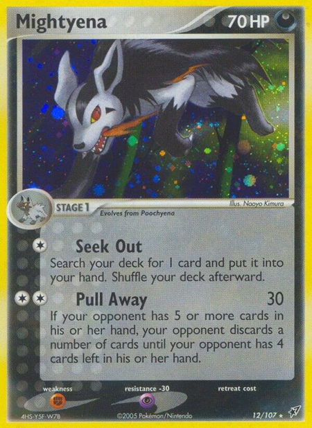 Mightyena trading card from Deoxys Mightyena - Deoxys Pokémon trading card