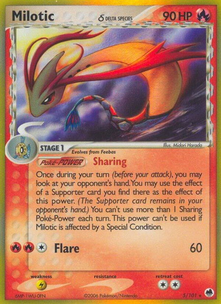 Milotic (Delta Species) - Dragon Frontiers Pokémon trading card