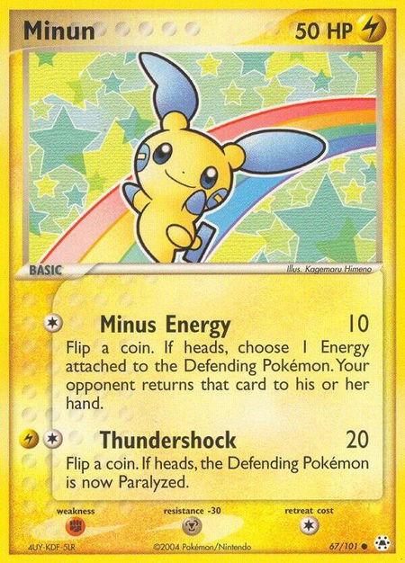 Minun - Hidden Legends Pokémon trading card