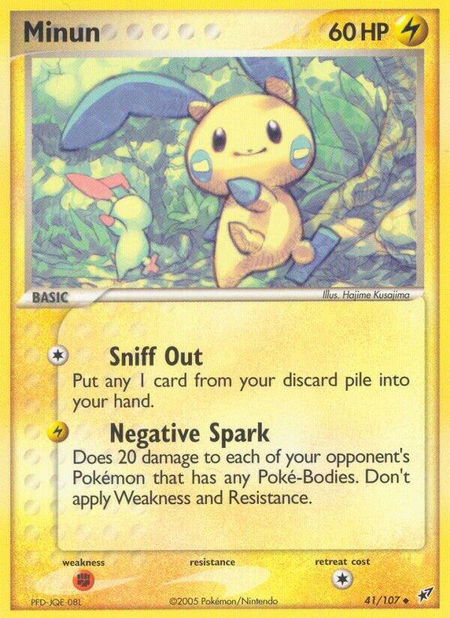 Minun - Deoxys Pokémon trading card