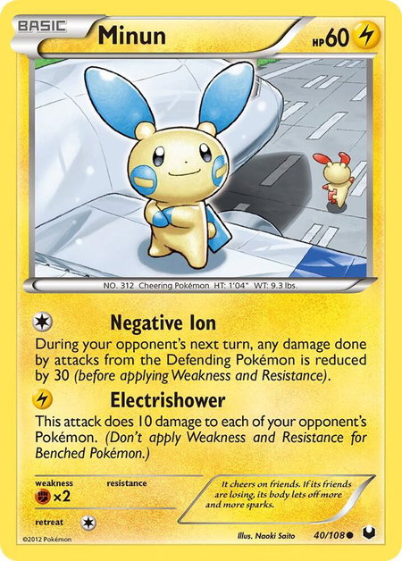 Minun - Dark Explorers Pokémon trading card