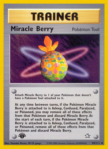 Miracle Berry - Neo Genesis Pokémon trading card