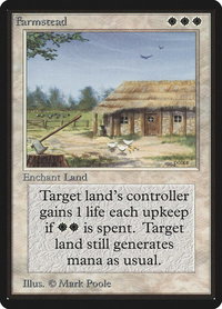 Farmstead - Beta Edition (LEB) #20 - Rare Magic: The Gathering Trading Card