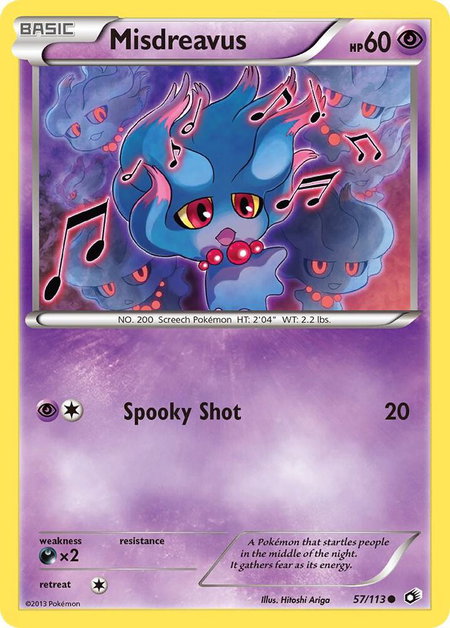 Misdreavus trading card from Legendary Treasures Misdreavus - Legendary Treasures Pokémon trading card