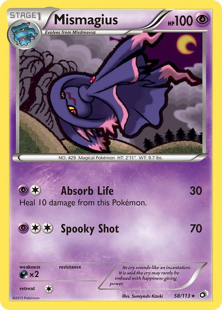 Mismagius trading card from Legendary Treasures Mismagius - Legendary Treasures Pokémon trading card
