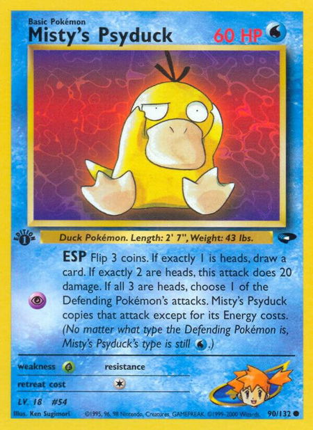 Misty's Psyduck - Gym Challenge Pokémon trading card