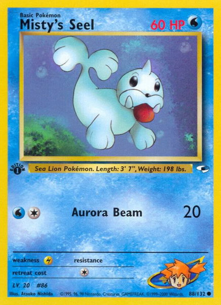 Misty's Seel trading card from Gym Heroes Misty's Seel - Gym Heroes Pokémon trading card