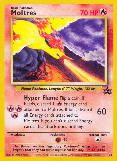 Moltres trading card from WoTC Promo Moltres - WoTC Promo Pokémon trading card