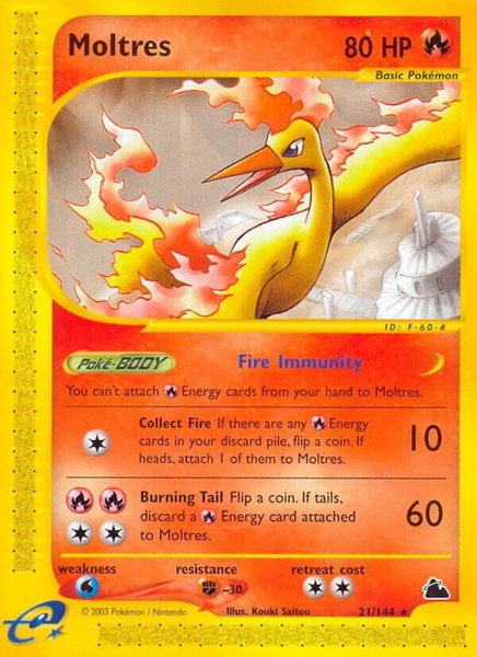 Moltres - Skyridge Pokémon trading card