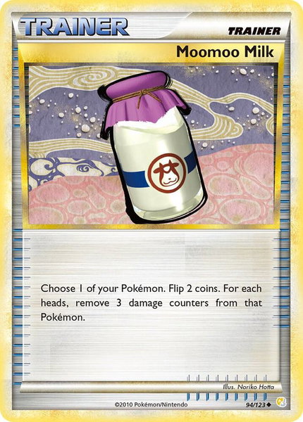 Moomoo Milk trading card from HeartGold SoulSilver Moomoo Milk - HeartGold SoulSilver Pokémon trading card