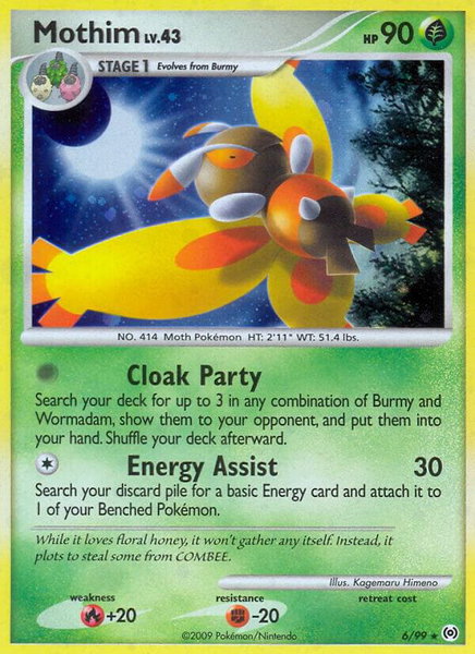 Mothim trading card from Arceus Mothim - Arceus Pokémon trading card