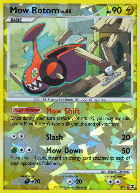 Mow Rotom trading card from Rising Rivals Mow Rotom - Rising Rivals Pokémon trading card