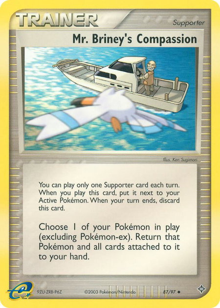 Mr. Briney's Compassion trading card from Dragon Mr. Briney's Compassion - Dragon Pokémon trading card
