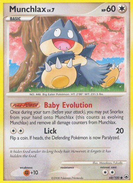 Munchlax trading card from Majestic Dawn Munchlax - Majestic Dawn Pokémon trading card