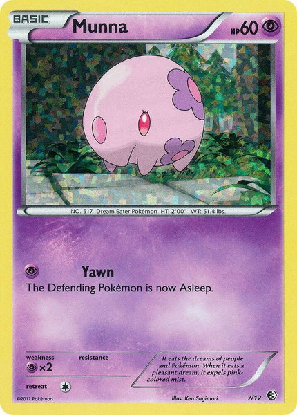 Munna - 7/12 trading card from McDonald's Promos 2011 Munna - 7/12 - McDonald's Promos 2011 Pokémon trading card