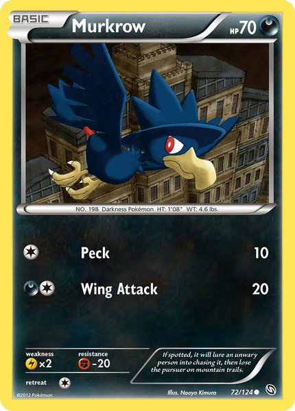 Murkrow trading card from Dragons Exalted Murkrow - Dragons Exalted Pokémon trading card