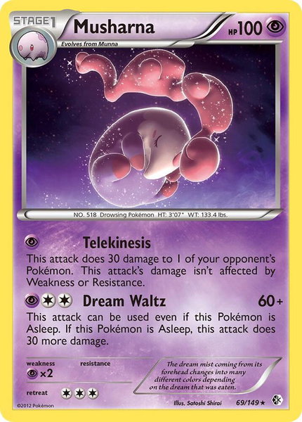 Musharna trading card from Boundaries Crossed Musharna - Boundaries Crossed Pokémon trading card