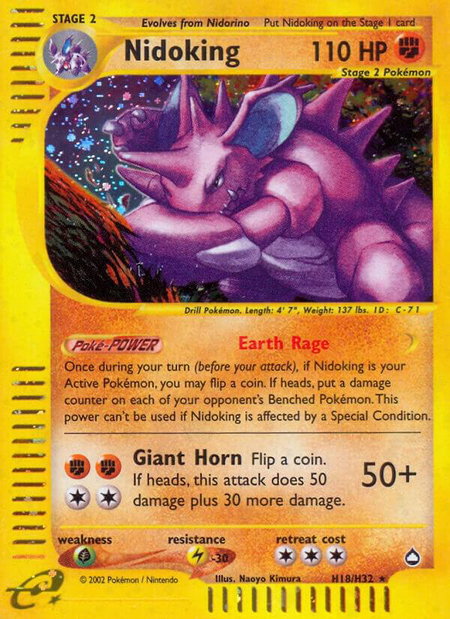 Nidoking (H18) - Aquapolis Pokémon trading card
