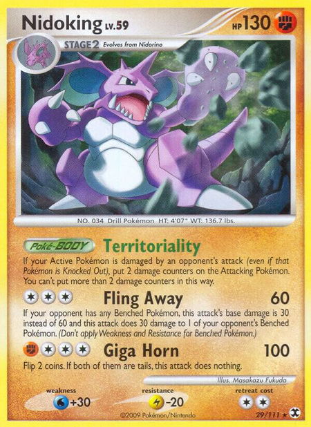 Nidoking - Rising Rivals Pokémon trading card
