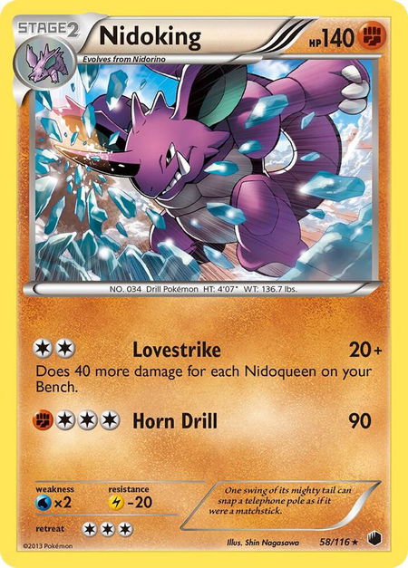 Nidoking - Plasma Freeze Pokémon trading card