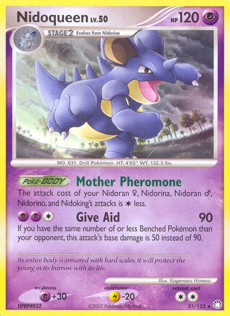 Nidoqueen trading card from Mysterious Treasures Nidoqueen - Mysterious Treasures Pokémon trading card