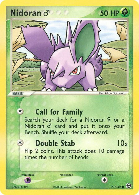 Nidoran M - FireRed & LeafGreen Pokémon trading card