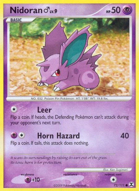 Nidoran M - Rising Rivals Pokémon trading card
