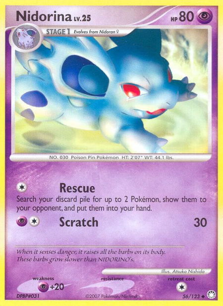 Nidorina trading card from Mysterious Treasures Nidorina - Mysterious Treasures Pokémon trading card